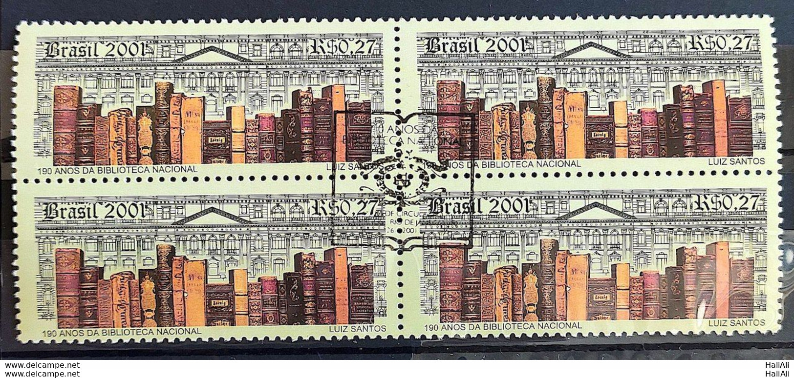 C 2374 Brazil Stamp National Library Book Literature Education 2001 Block Of 4 CBC - Neufs
