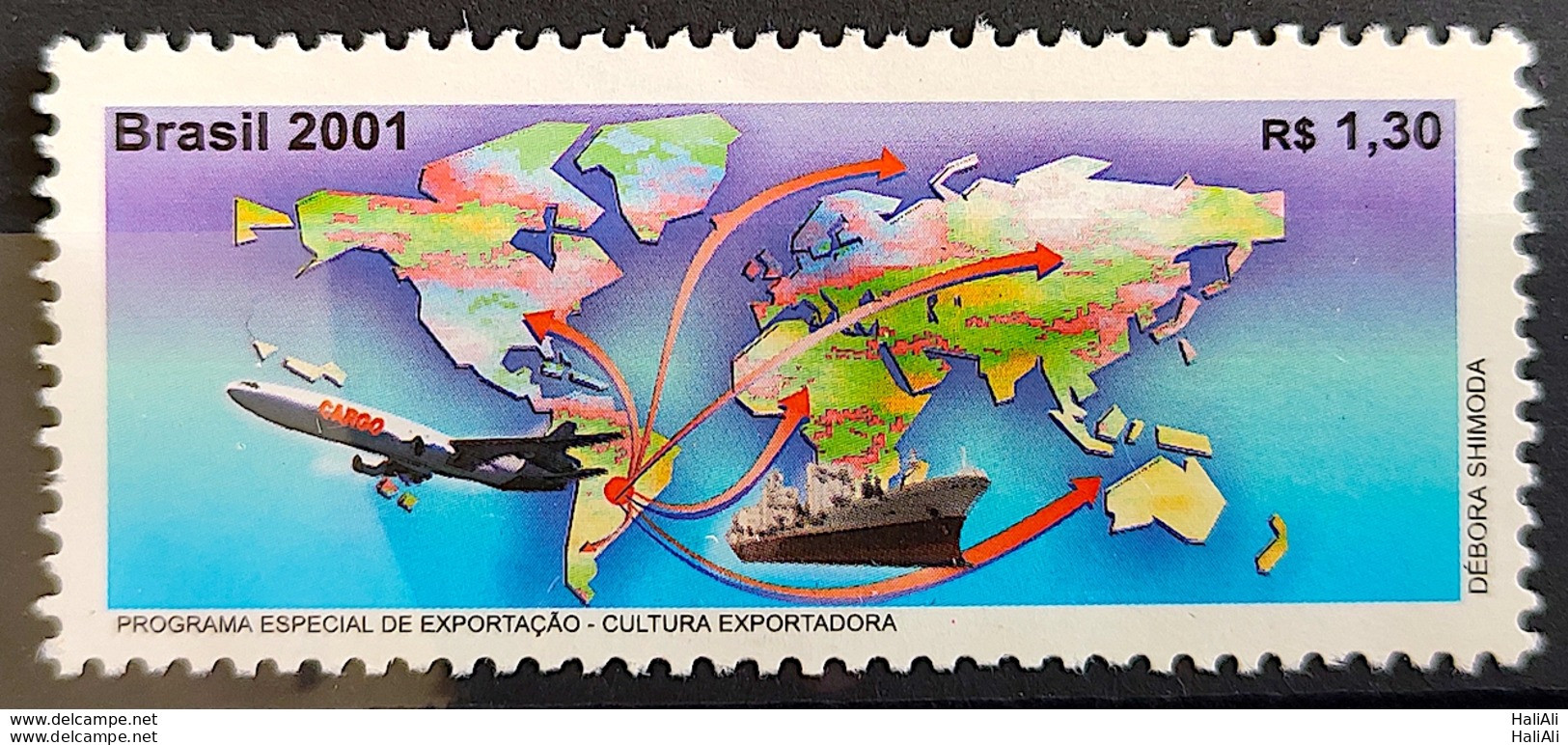 C 2373 BRAZIL STAMP Culture Exporter Airplane Map Economy 2001 - Unused Stamps