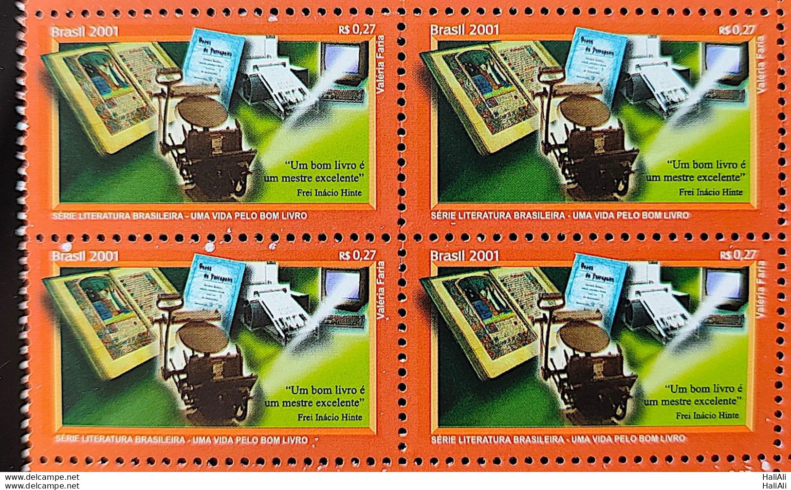 C 2372 Brazil Stamp Literature A Life For A Good Book 2001 Block Of 4 - Neufs