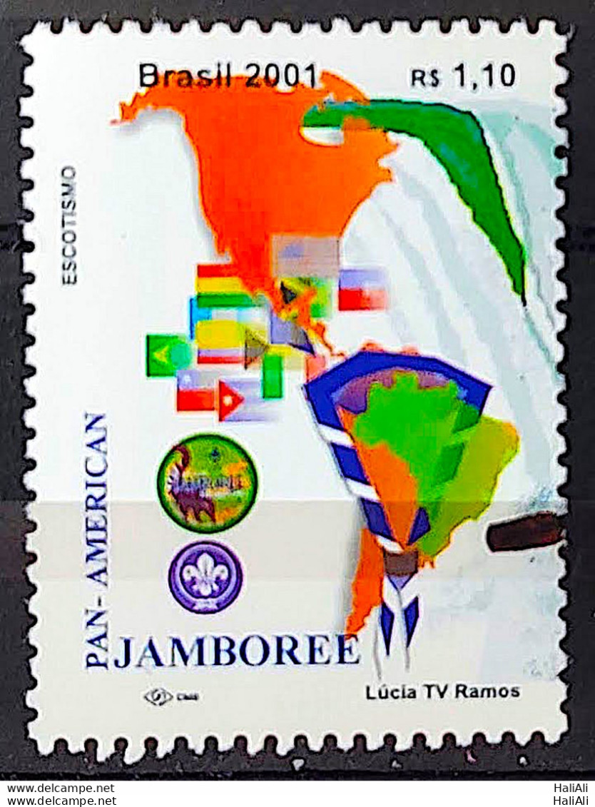 C 2361 Brazil Stamp Jamboree Scouting Map Flag 2001 - Ungebraucht