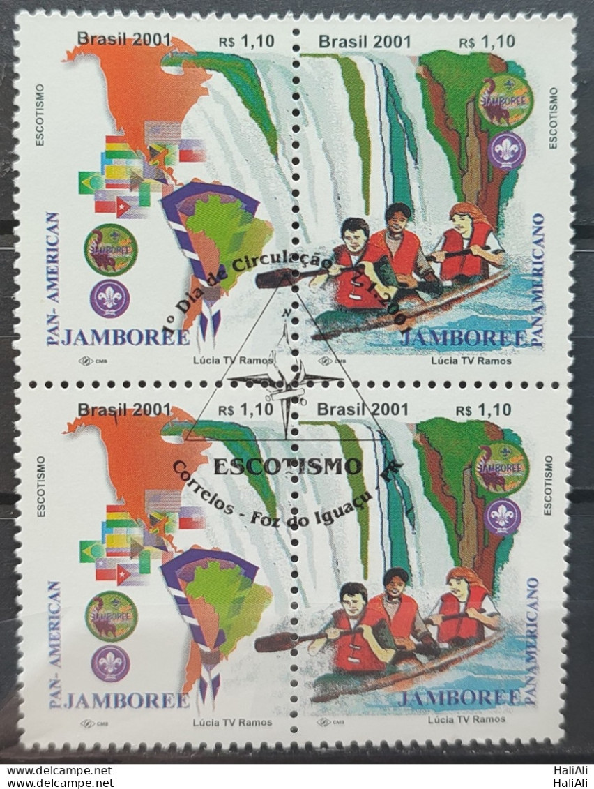 C 2361 Brazil Stamp Jamboree Scotism Map Flag 2001 Block Of 4 CBC PR - Neufs