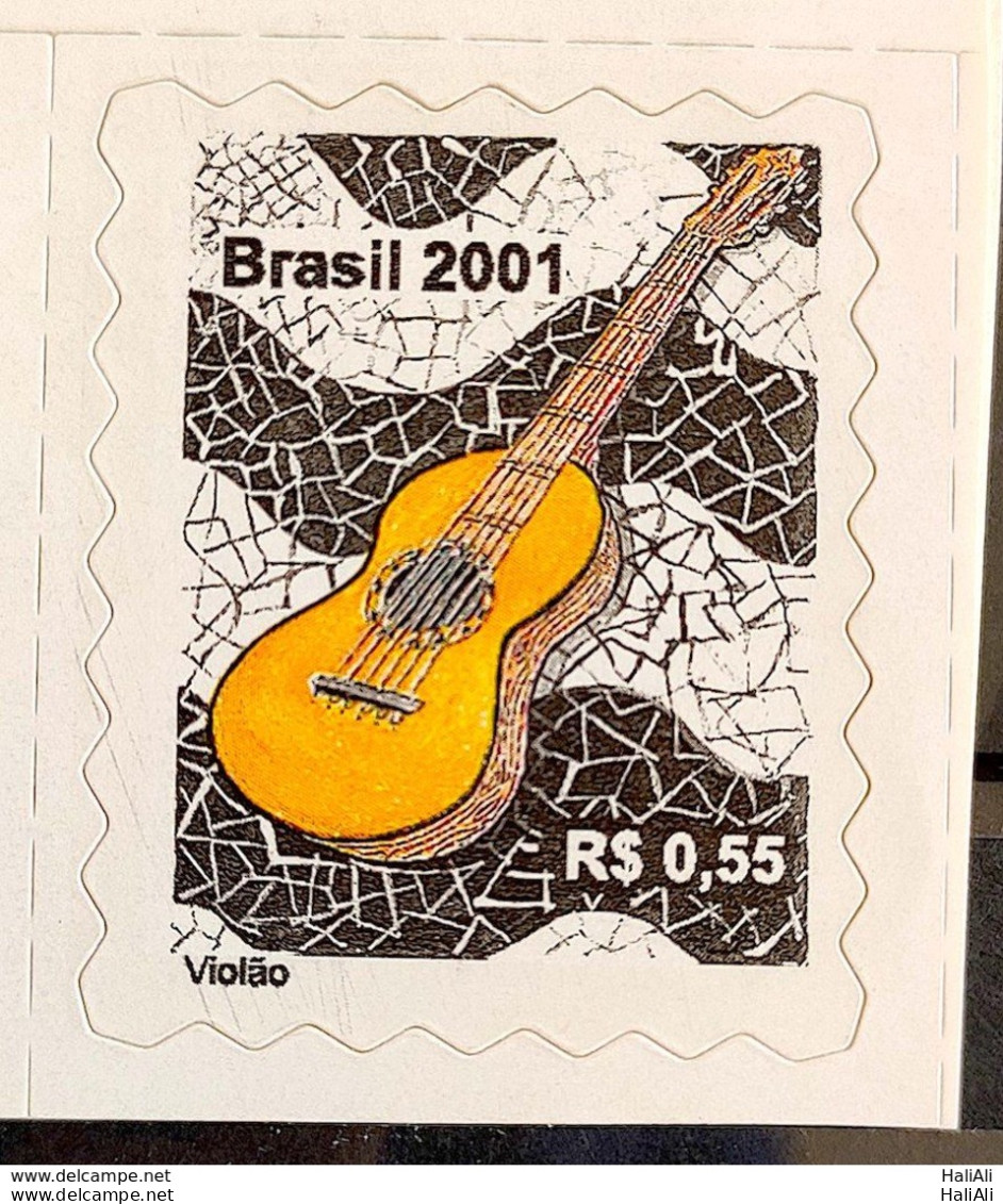 Brazil Regular Stamp RHM 809 Musical Instrument Perce In Wave Guitar 2001 - Neufs