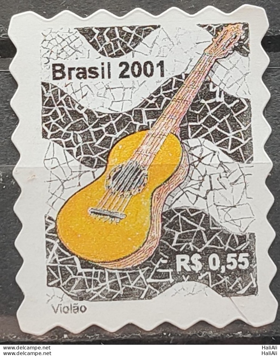 Brazil Regular Stamp RHM 809 Music Perce In Wave Guitar 2001 - Neufs