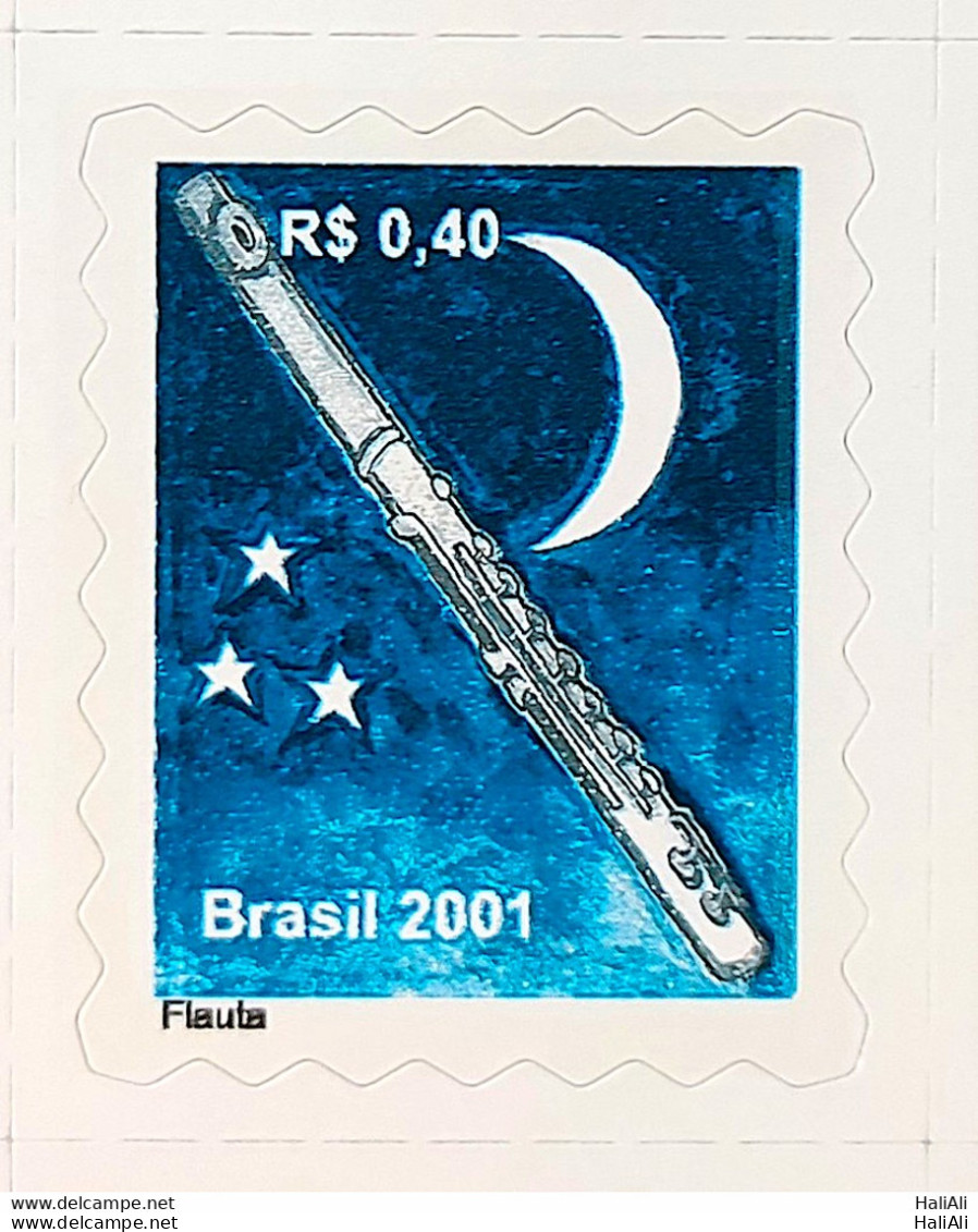 Brazil Regular Stamp RHM 807 Music Instrument Flute Moon 2001 - Neufs