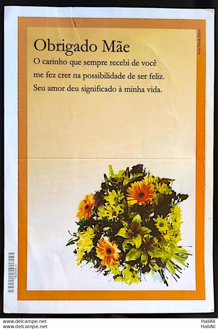 Brazil Aerogram Cod 111 Thank You Mother 2001 - Entiers Postaux