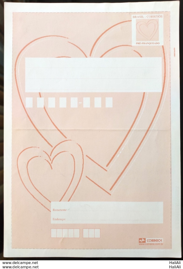 Brazil Aerogram Cod 106 Boyfriend My Greatest Infinite Love 2001 - Postal Stationery