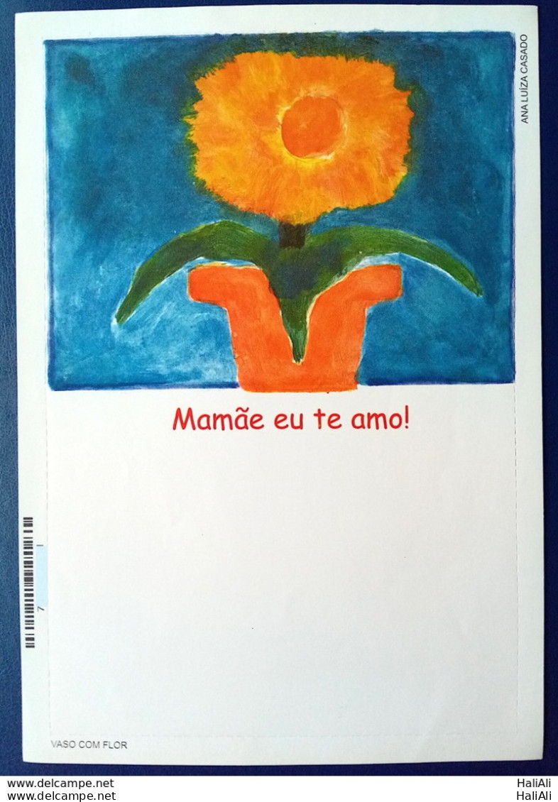 Brazil Aerogram Cod 102 Mae 2001 Flower Vase Mother - Postal Stationery
