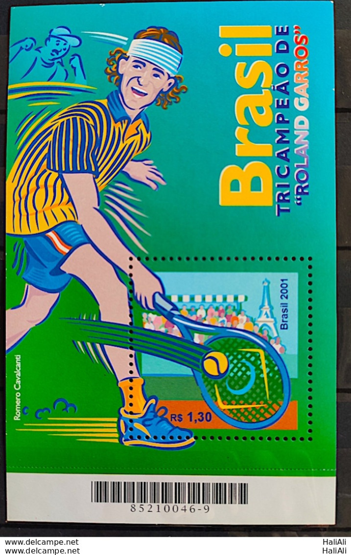 B 121 Brazil Stamp Guga Roland Garros Tenis 2001 - Ungebraucht