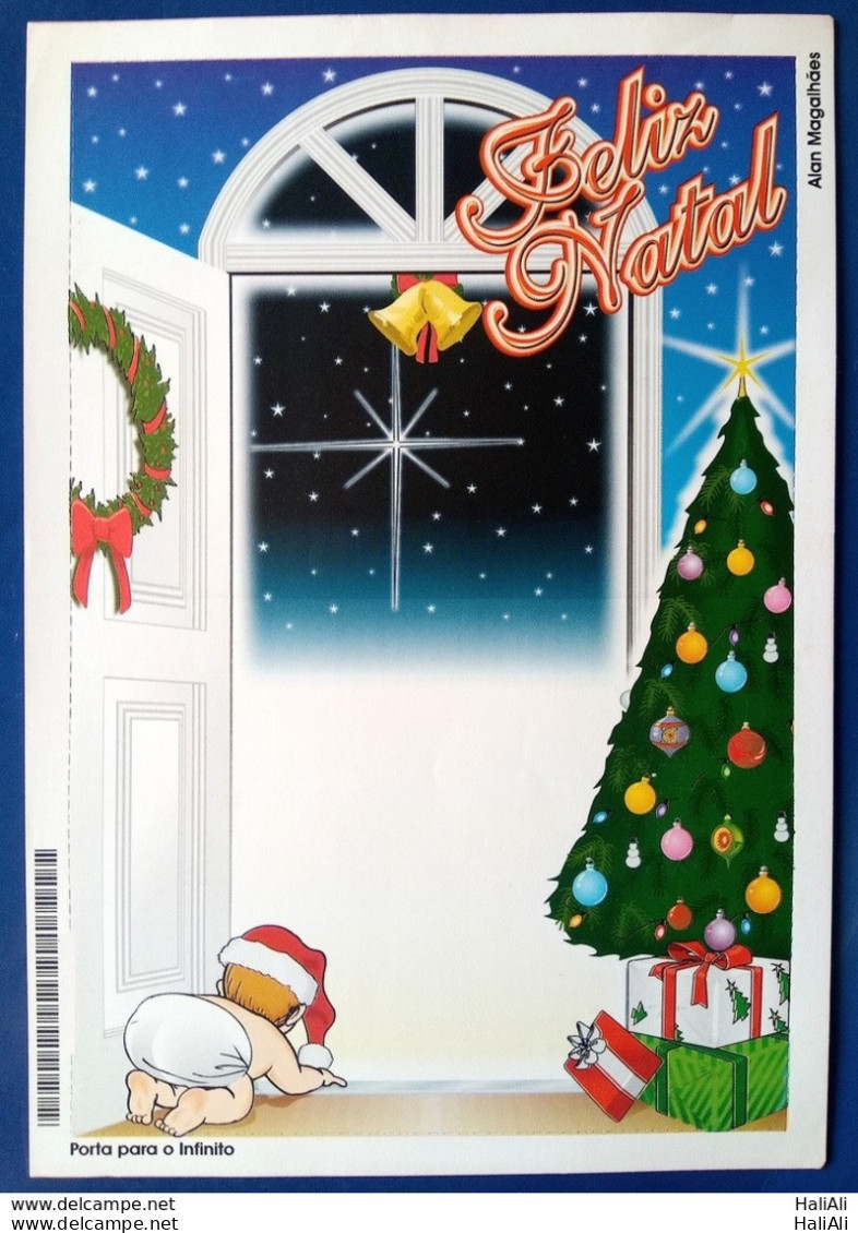 Brazil Aerogram Cod 030 Christmas 2001 Children Tree Porta Infinite - Postal Stationery
