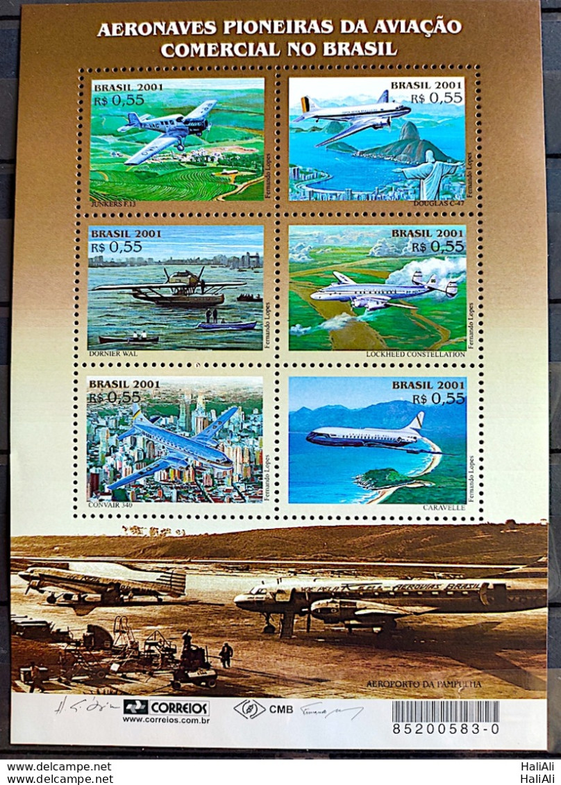B 122 Brazil Stamp Aircraft Pioneers Of Commercial Aviation Airplane 2001 - Nuovi