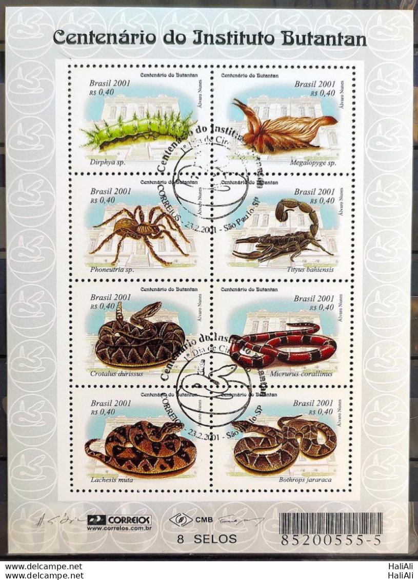 B 118 Brazil Stamp Instituto Butantan Cobra Scorpion Spider Caterpillar 2001 CBC - Ungebraucht