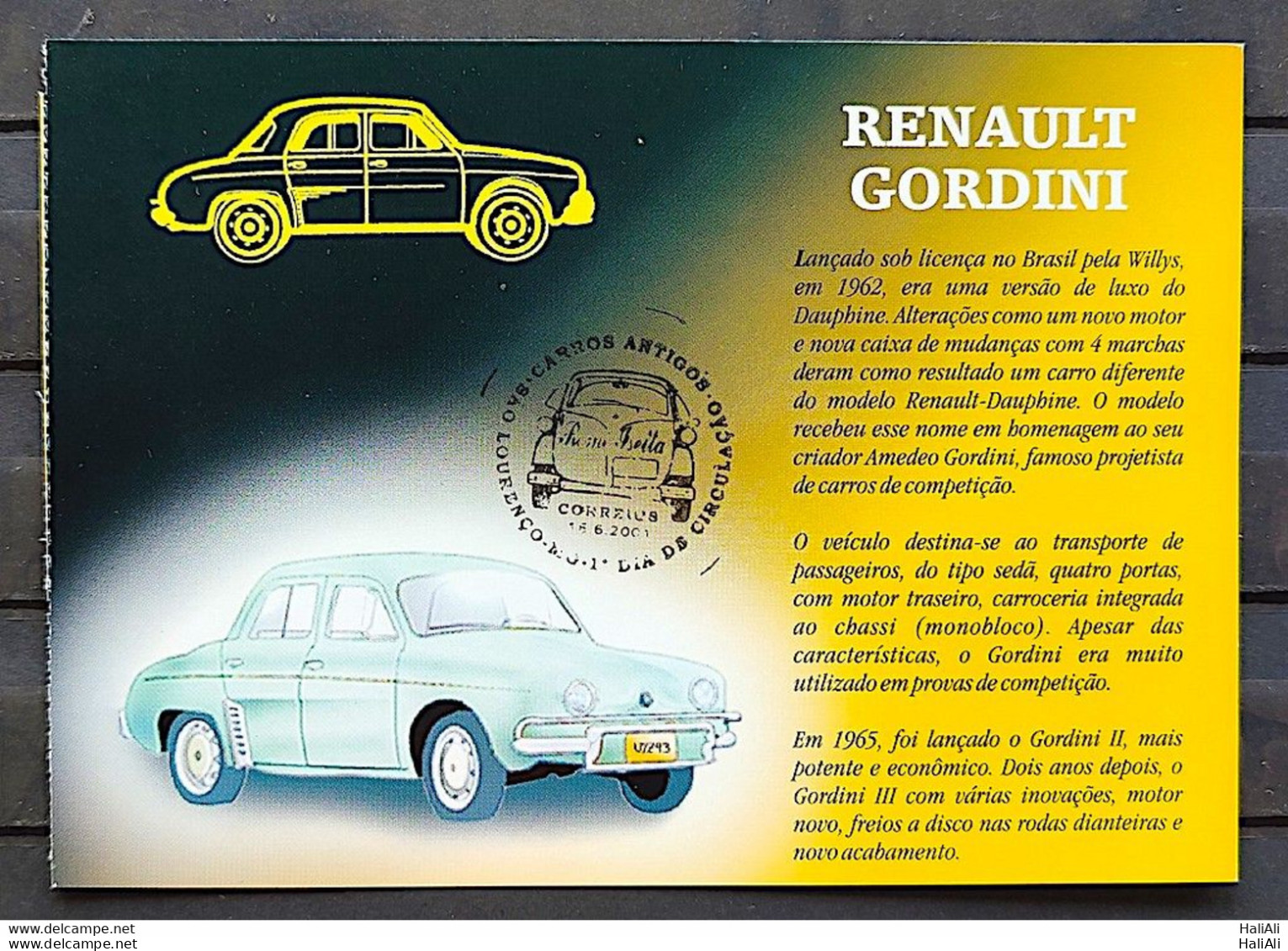 BRAZIL Maximmum Card Old Cars 2001 Postcard - Other & Unclassified