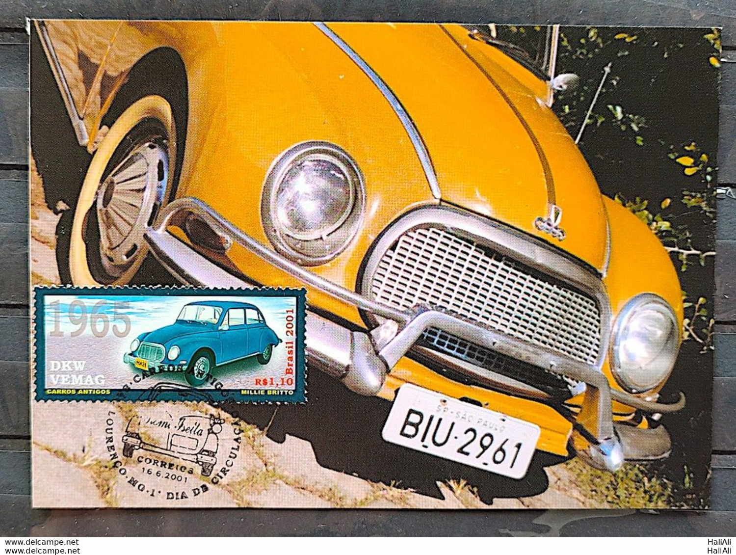 BRAZIL Maximmum Card Old Cars 2001 Postcard