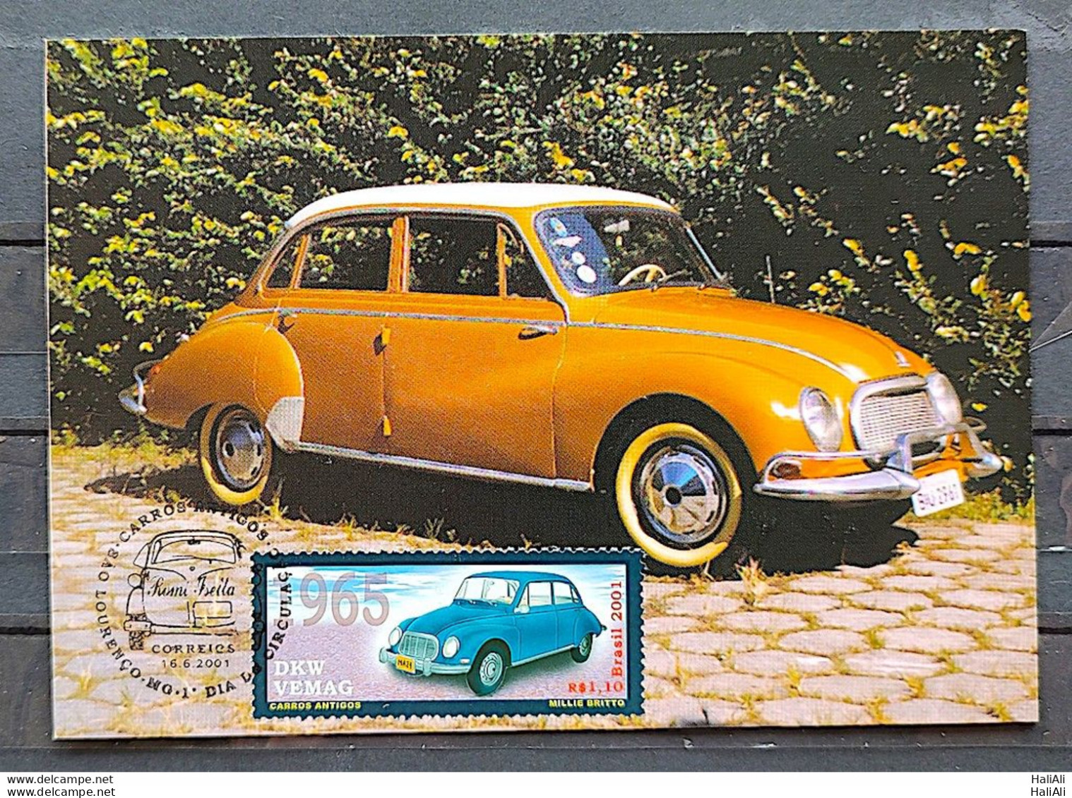 BRAZIL Maximmum Card Old Cars 2001 Postcard