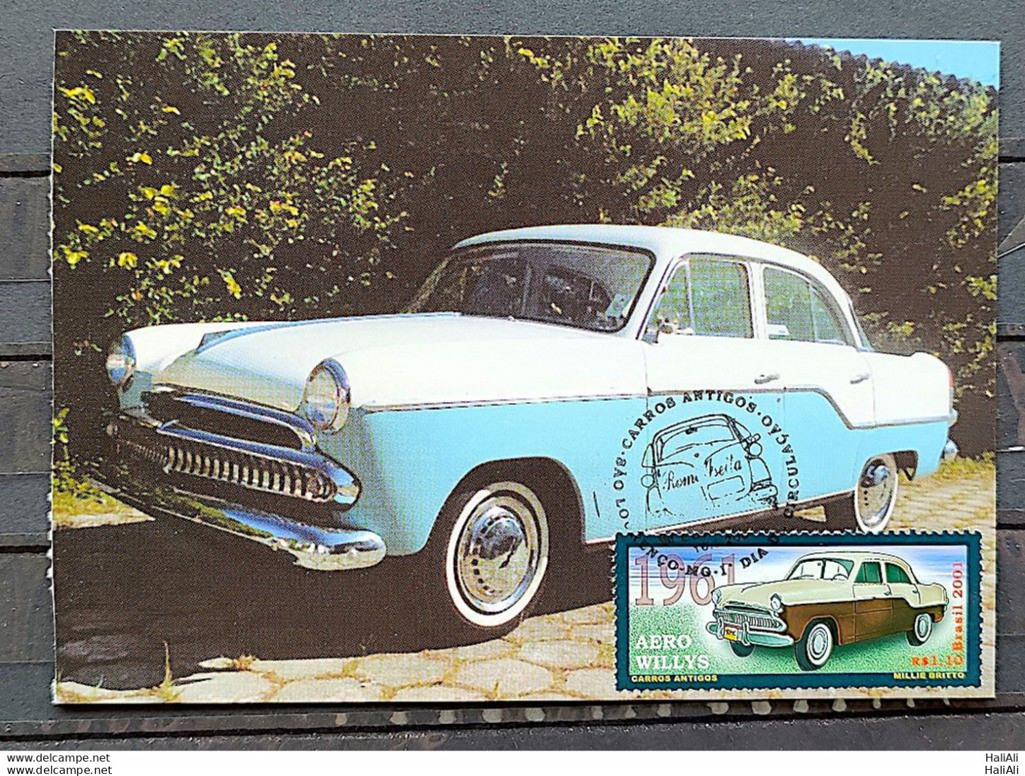 BRAZIL Maximmum Card Old Cars 2001 Postcard