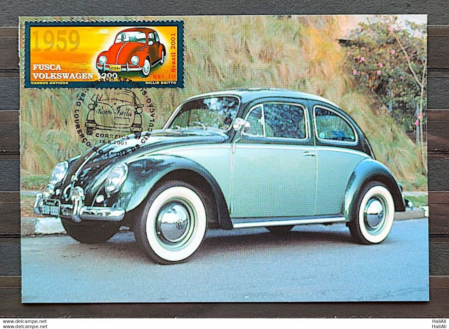 BRAZIL Maximmum Card Old Cars 2001 Postcard