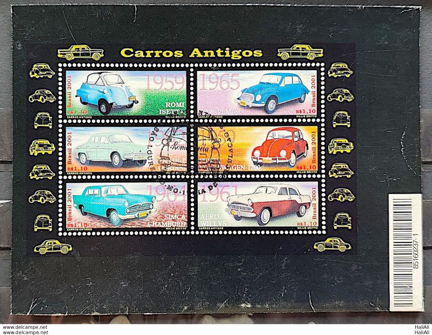 BRAZIL Maximmum Card Old Cars 2001 Postcard