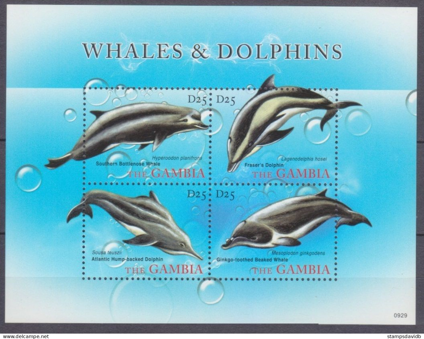 2010 Gambia 6177-6180KL Marine Fauna - Dolphins 7,50 € - Delfine