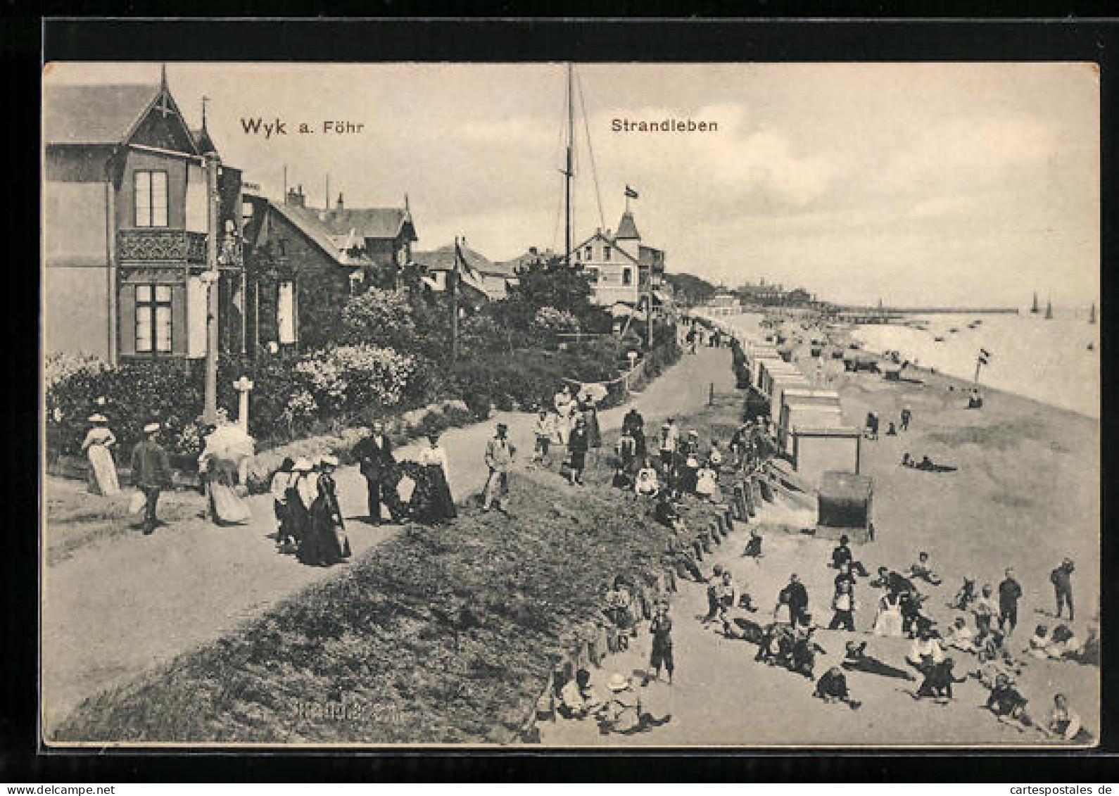 AK Wyk / Föhr, Strand Mit Badegästen  - Föhr