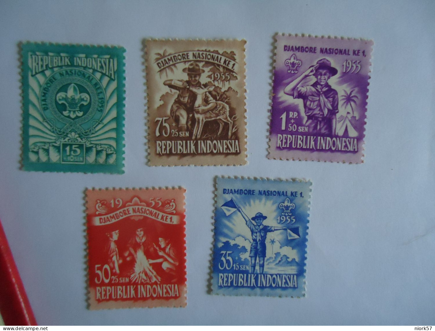INDONESIA   MINT 5   STAMPS 1955 NATIONAL SCOUTING LAMBOREE - Sonstige & Ohne Zuordnung