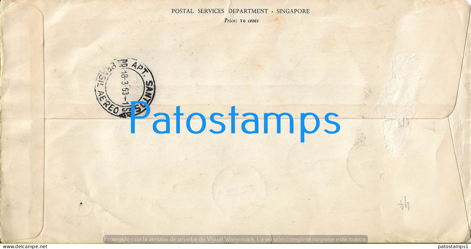 226414 SINGAPORE COVER CANCEL YEAR 1963 BIRD & FLOWER CIRCULATED TO BRAZIL NO POSTCARD - Singapore (1959-...)