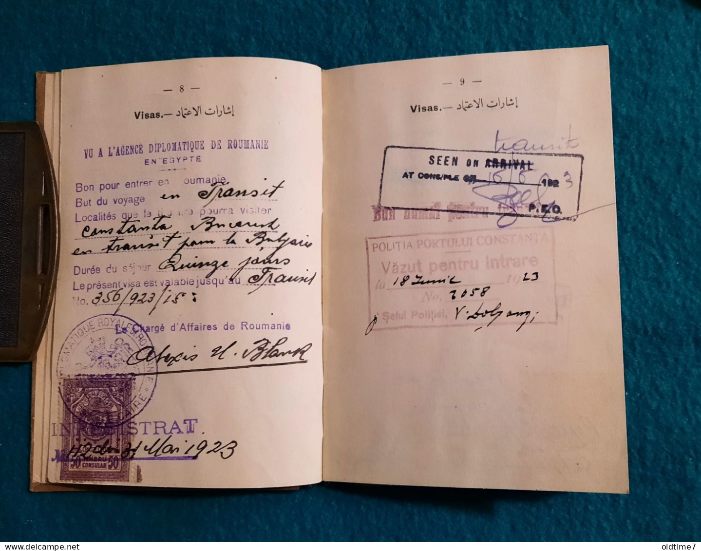 Egipt Laisez Passer  passport  1923 pasaporte, passeport, reisepass