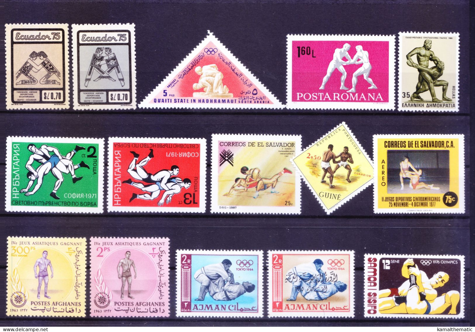 All Different 60 MNH Wrestling, Sports, Olympic Stamps, Rare Collection - Lutte