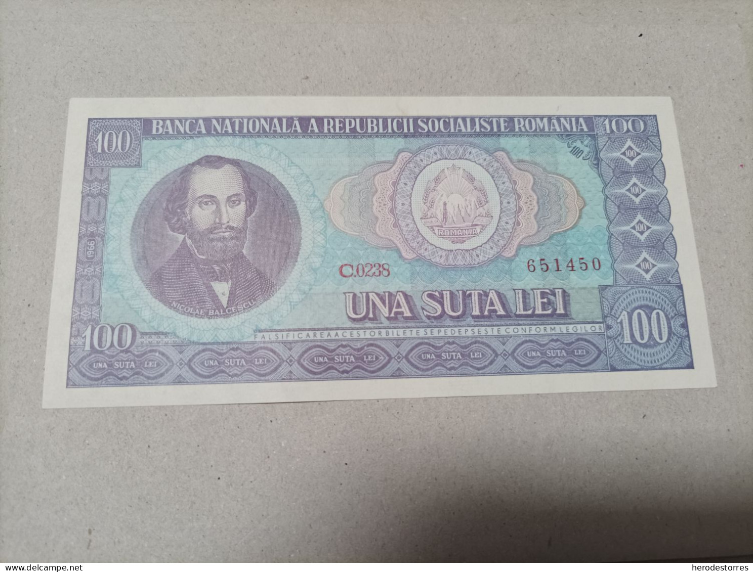 Billete Rumania, 100 Lei, Año 1966, UNC - Rumänien