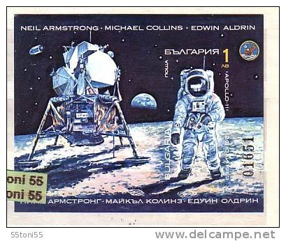 1990 Space Research  S/S Imperforate – MNH  BULGARIA  / Bulgarie - Unused Stamps