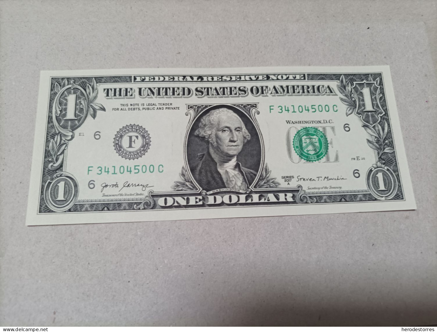 Billete Estados Unidos, 1 Dólar, UNC - A Identifier