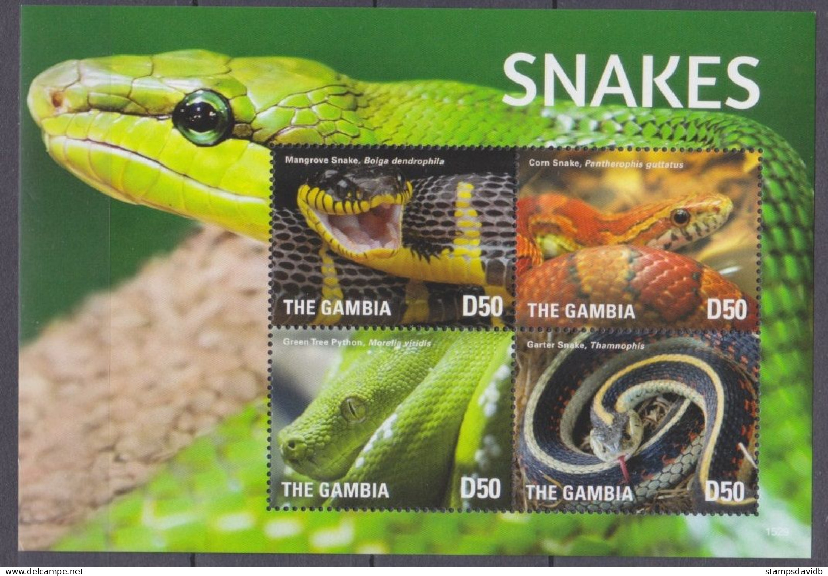 2015 Gambia 7217-7219KL Reptiles - Snakes 10,00 € - Slangen