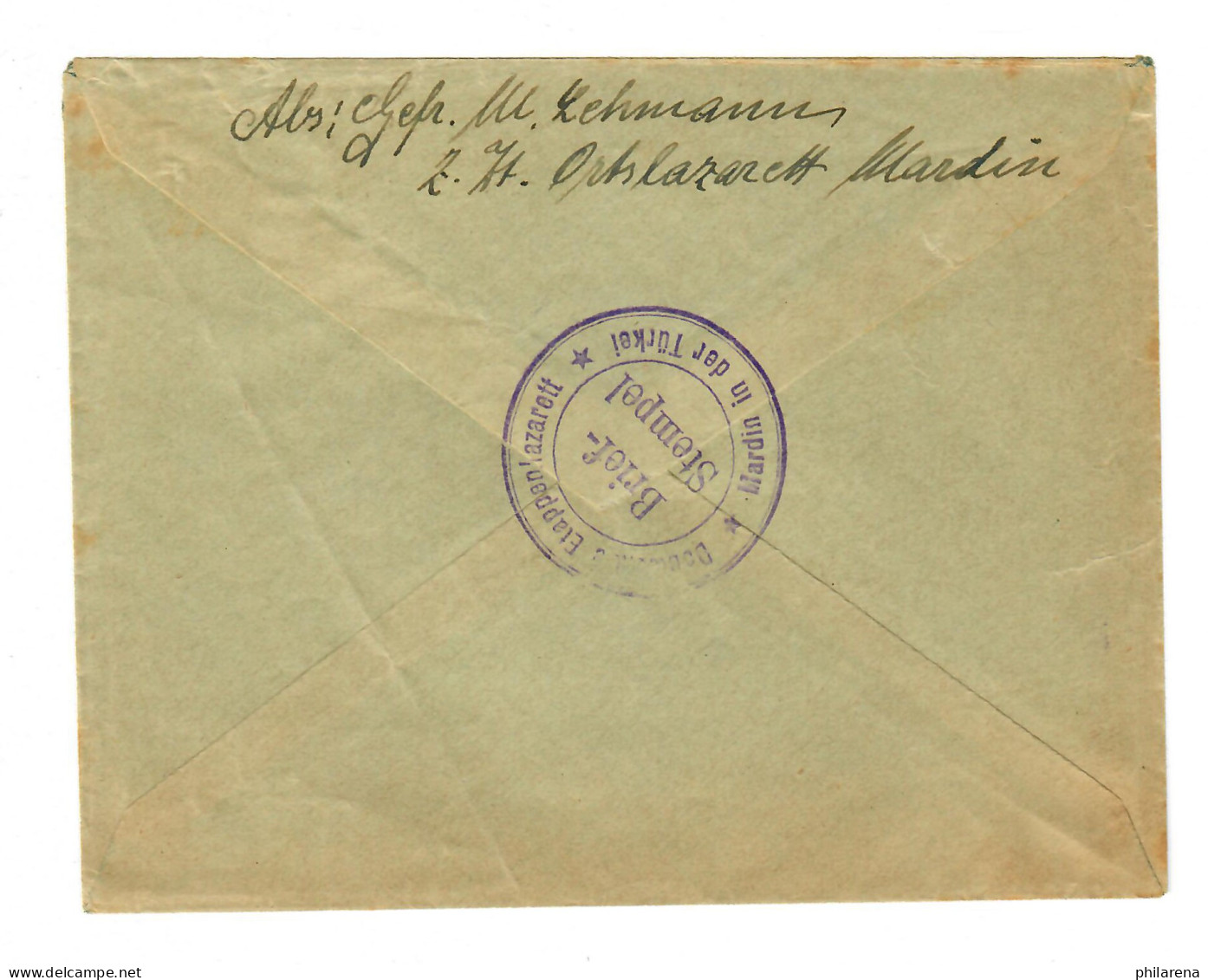 1917: Feldpost MIL MISS Vom Ortslazarett Mardin An Militäradresse Feldflieger - Feldpost (postage Free)