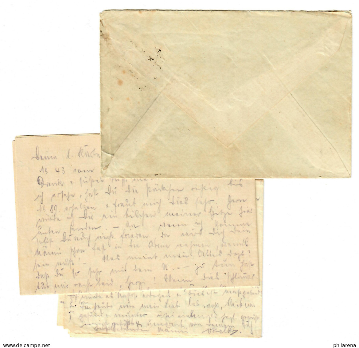 18.8.1918 FP-Brief Vom Toten Meer Mit Inhalt über FP-Amt 372 I Damaskus-Hannover - Feldpost (postage Free)