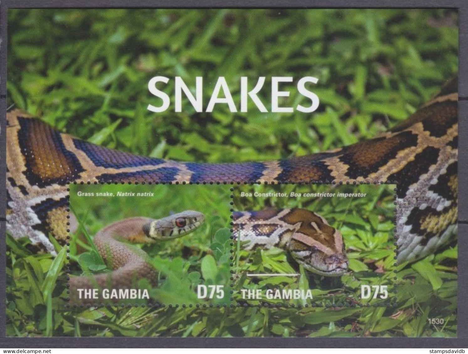 2015 Gambia 7220-7221/B940 Reptiles - Snakes 8,00 € - Slangen