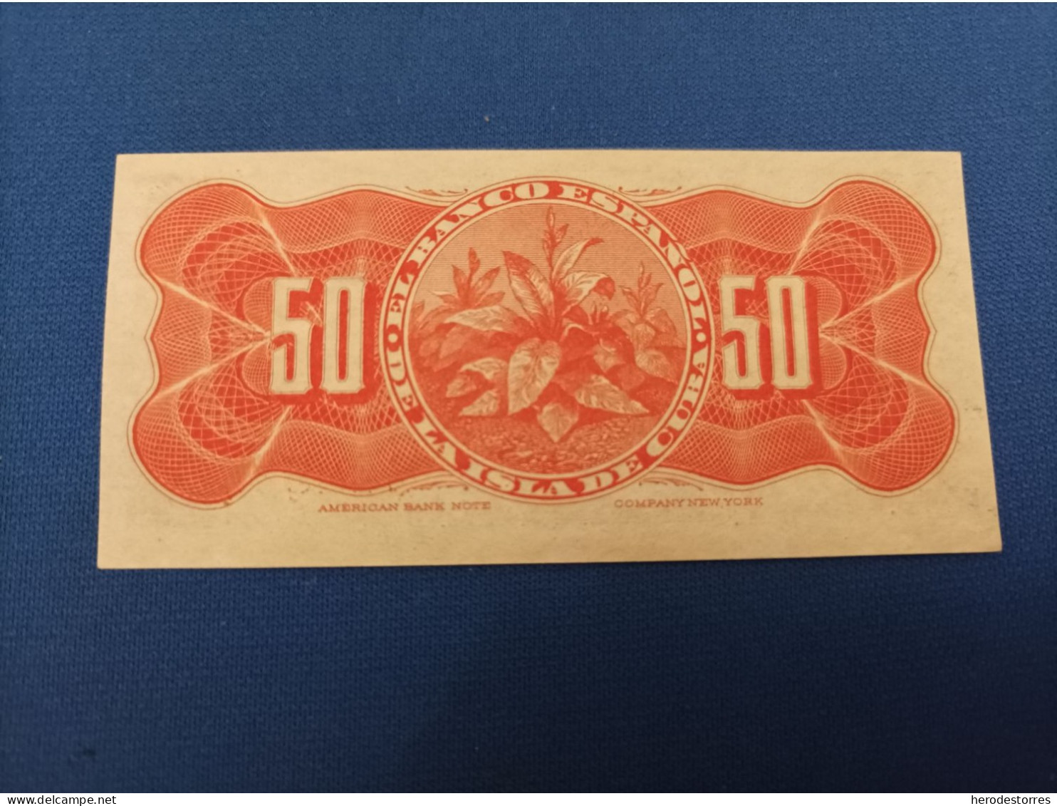 50 Centavos Banco Español, Isla De Cuba, Año 1896, UNC - 50 Pesetas