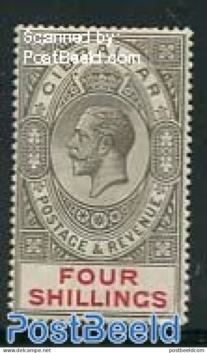 Gibraltar 1912 4Sh, Stamp Out Of Set, Unused (hinged) - Gibraltar