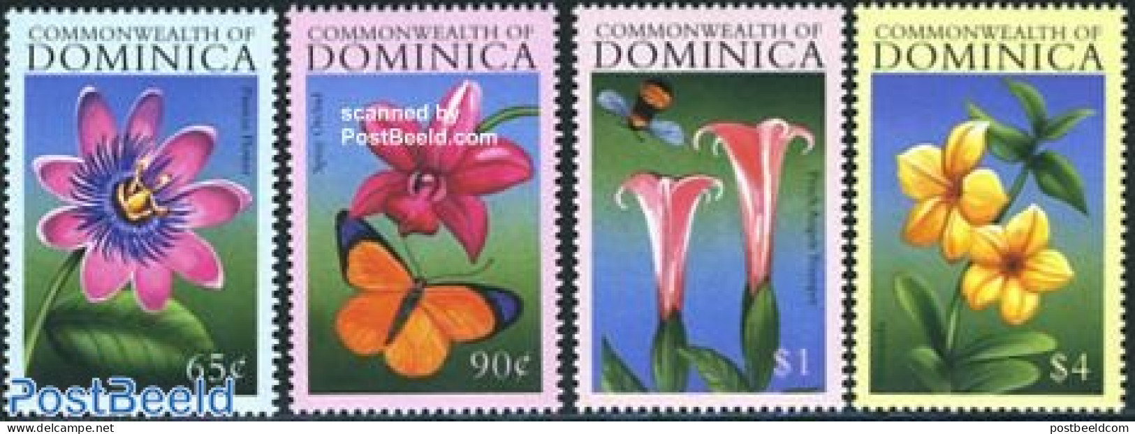 Dominica 2000 Flowers 4v, Mint NH, Nature - Flowers & Plants - Dominican Republic