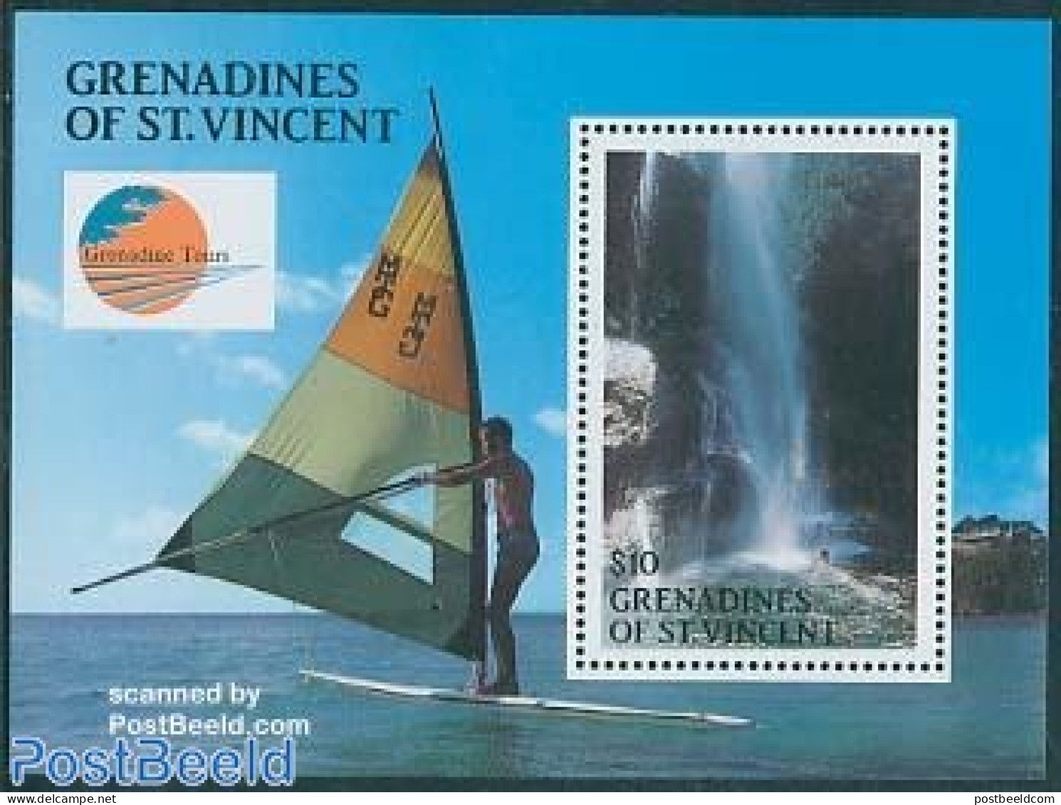 Saint Vincent & The Grenadines 1988 Mustique Airways S/s, Mint NH, Nature - Sport - Transport - Various - Water, Dams .. - Voile