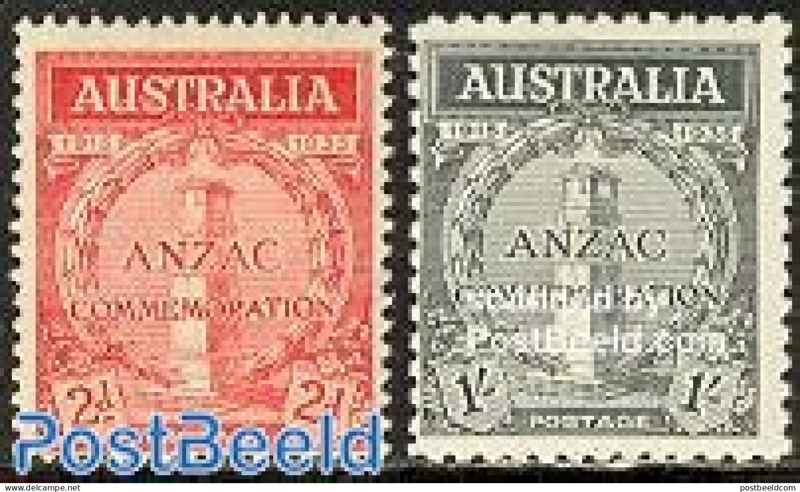 Australia 1935 ANZAC 2v, Mint NH, History - World War I - Neufs