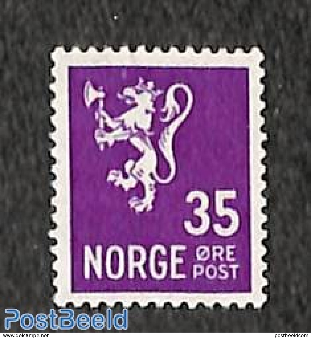 Norway 1937 35o, WM Posthorn, Stamp Out Of Set, Mint NH - Neufs