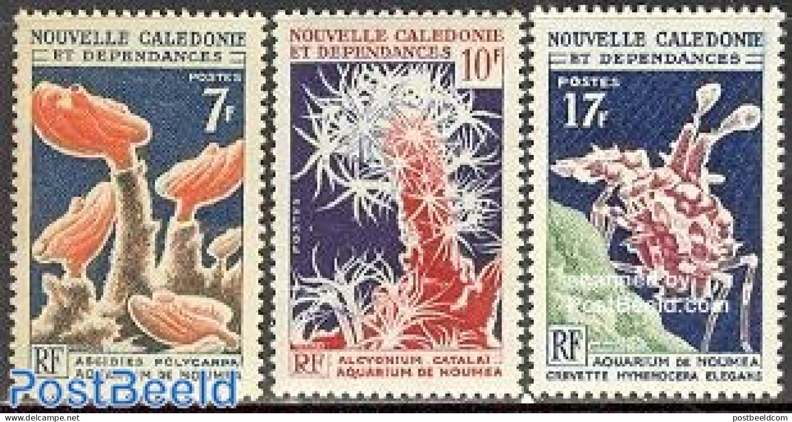 New Caledonia 1964 Noumea Aquarium 3v, Mint NH, Nature - Shells & Crustaceans - Crabs And Lobsters - Unused Stamps