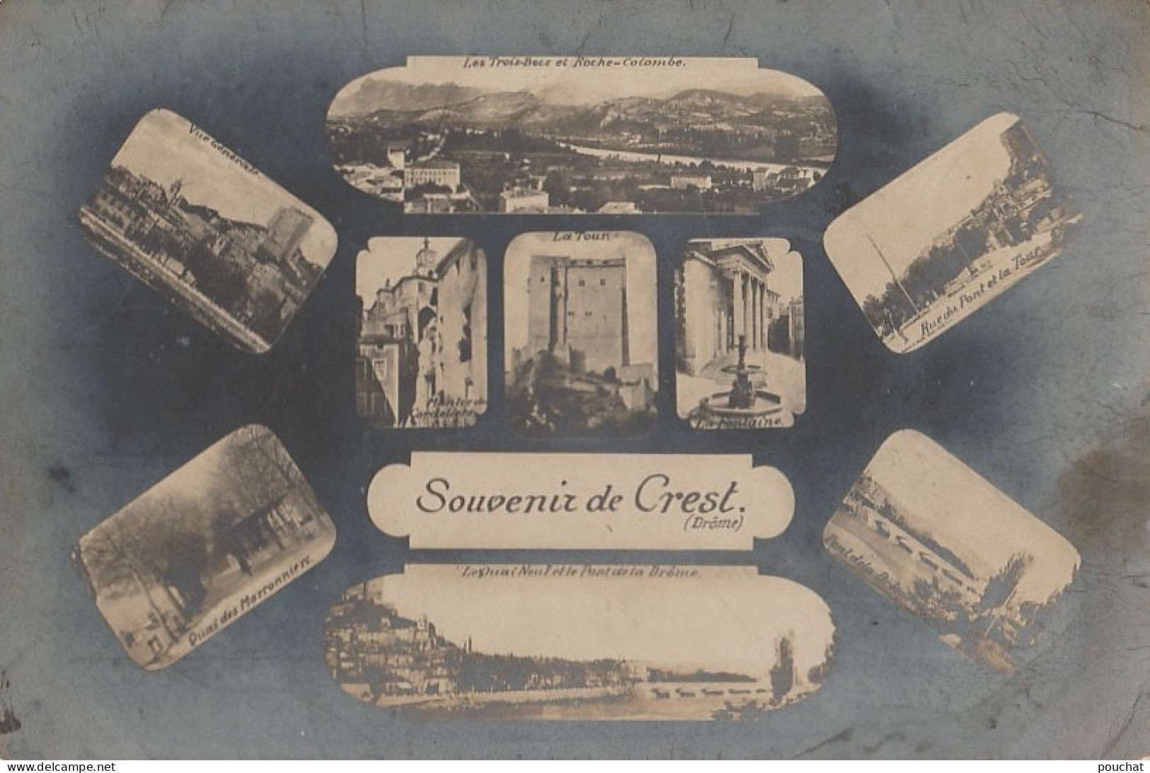 A16-26) CREST (DROME) SOUVENIR - CARTE PHOTO  MULTIVUES - 2 SCANS) - Crest