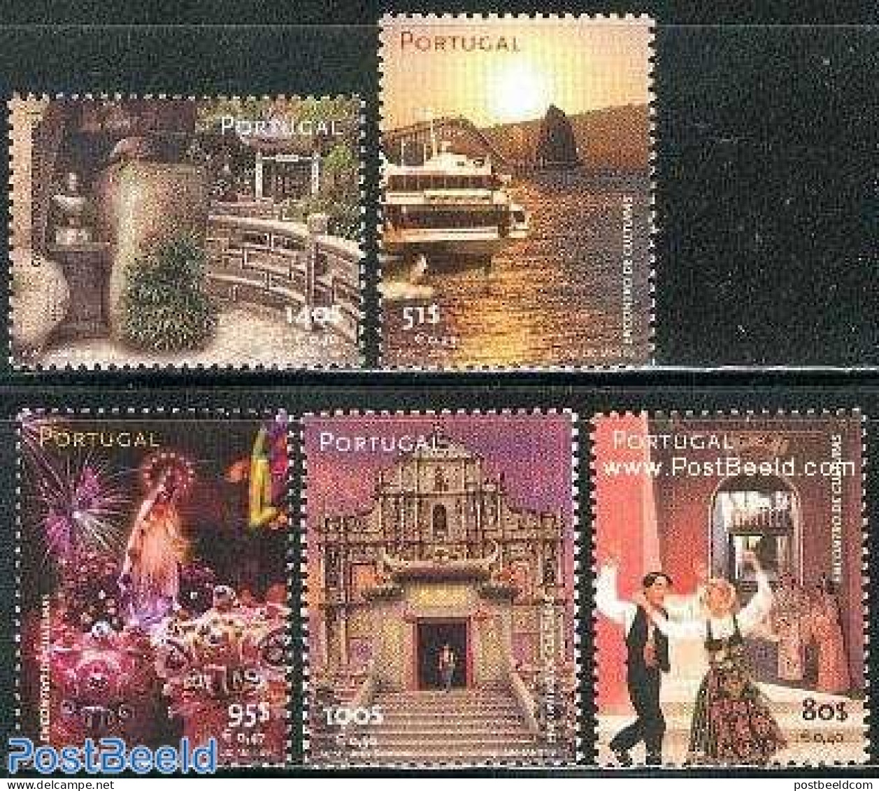 Portugal 1999 Macau City Festival 5v, Mint NH, Performance Art - Transport - Various - Dance & Ballet - Ships And Boat.. - Nuevos