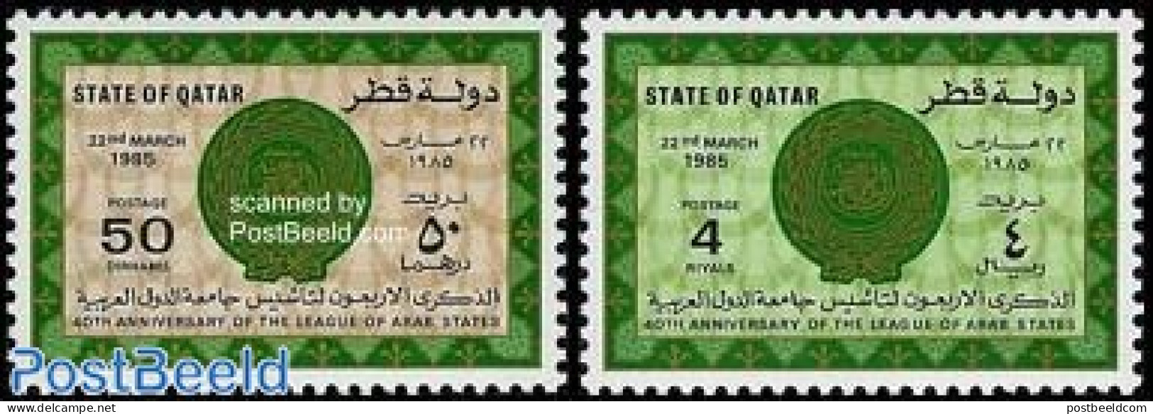 Qatar 1985 Arab League 2v, Mint NH - Qatar