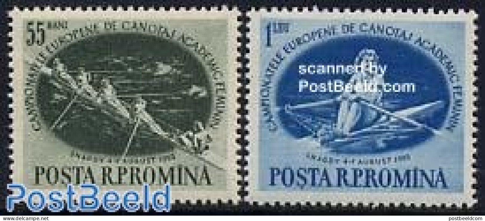 Romania 1955 European Woman Rowing Games 2v, Mint NH, History - Sport - Europa Hang-on Issues - Kayaks & Rowing - Spor.. - Neufs