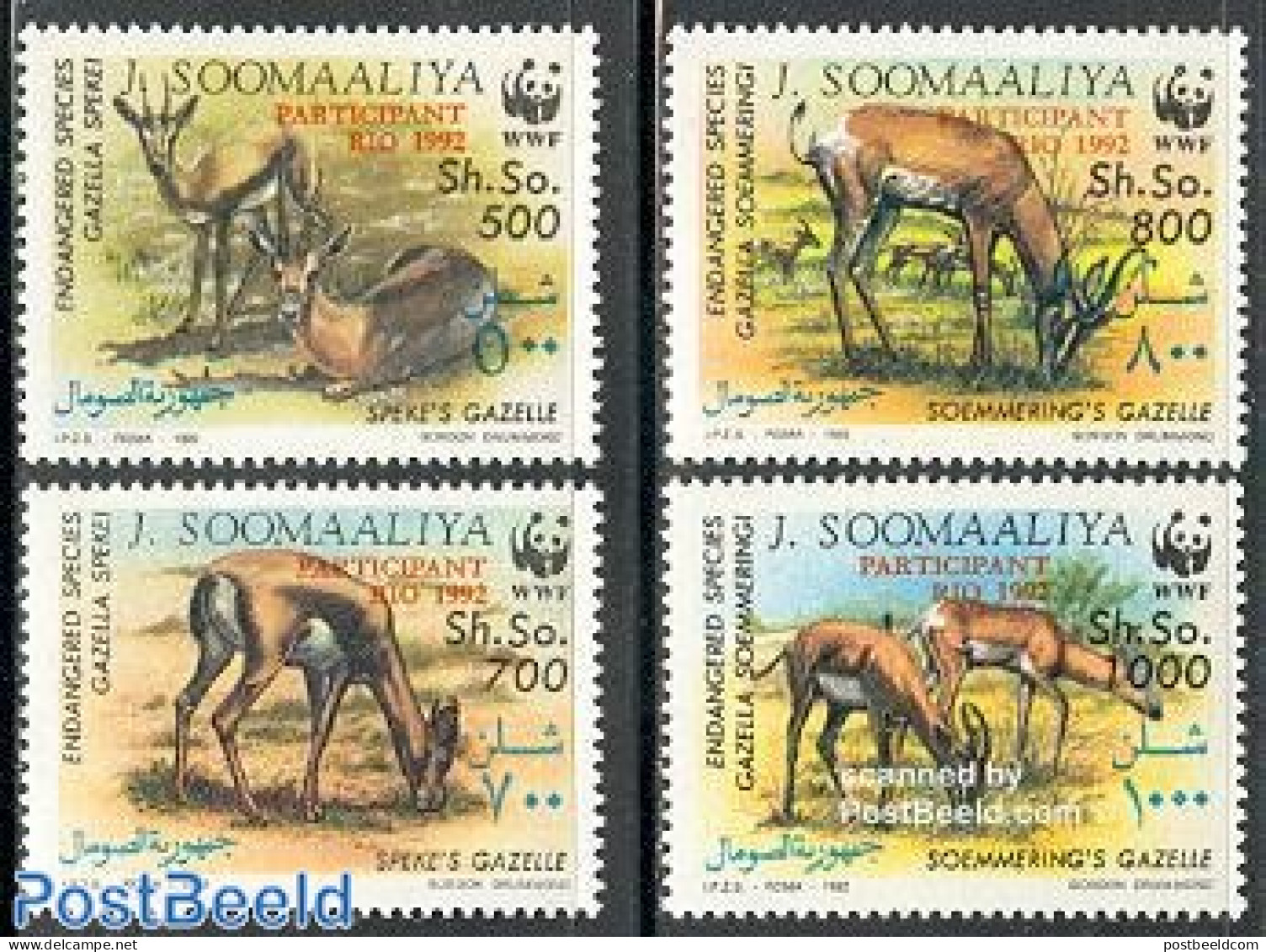 Somalia 1992 UNCED/WWF 4v, Mint NH, Nature - Animals (others & Mixed) - World Wildlife Fund (WWF) - Somalie (1960-...)