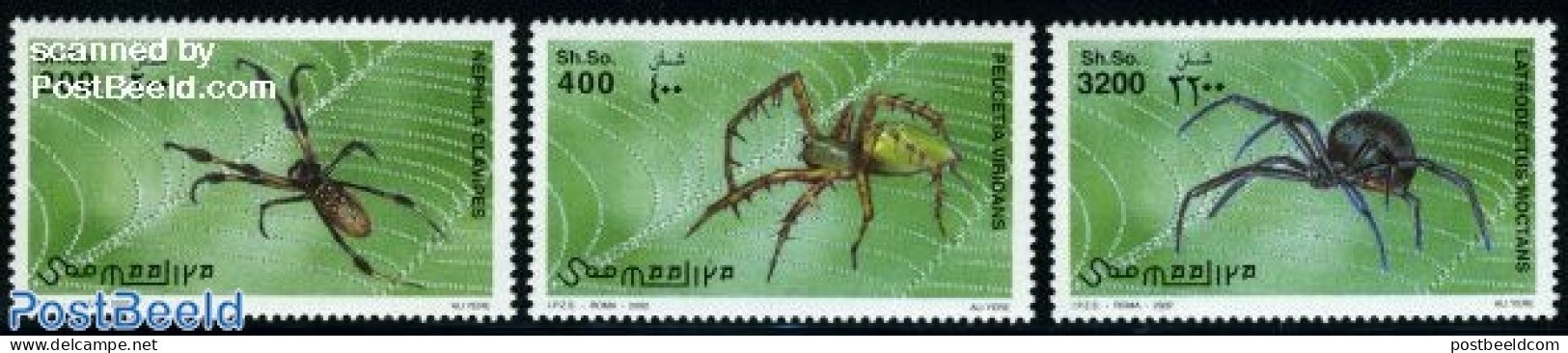 Somalia 2002 Spiders 3v, Mint NH, Nature - Animals (others & Mixed) - Insects - Somalië (1960-...)