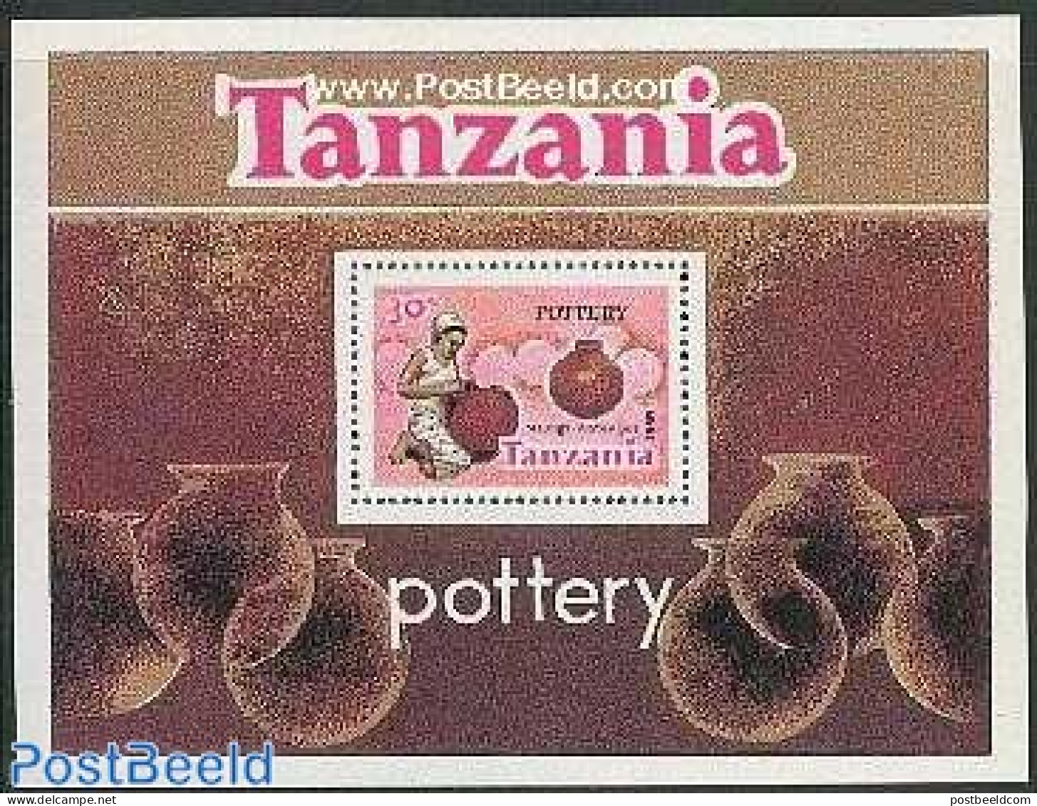 Tanzania 1985 Pottery S/s, Mint NH, Art - Ceramics - Handicrafts - Porcelain