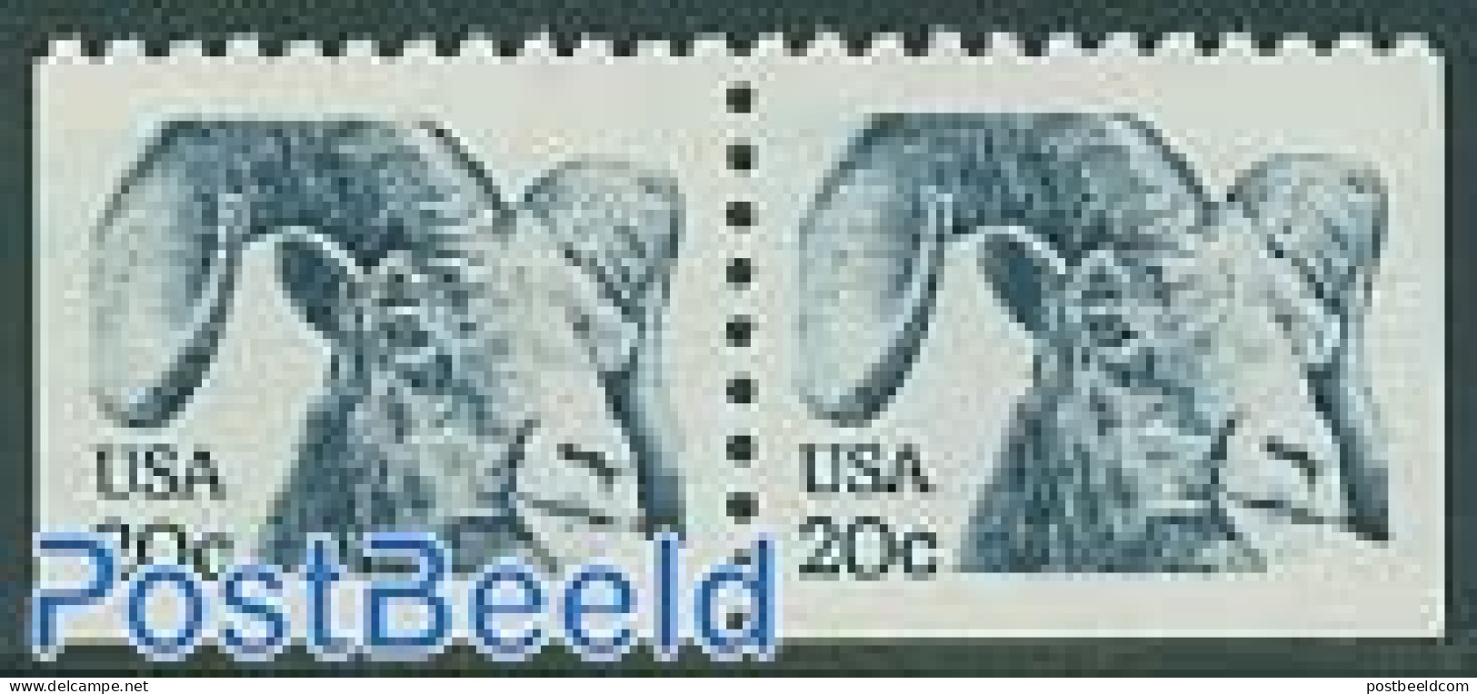 United States Of America 1982 Bighorn Booklet Bottom Pair 18.7x14.5mm, Mint NH, Nature - Animals (others & Mixed) - Nuovi