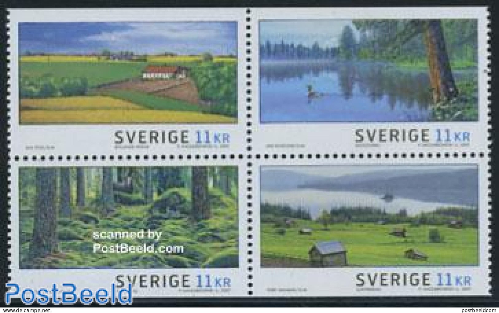 Sweden 2007 Summer Landscape 4v [+], Mint NH, Nature - Various - Ducks - Trees & Forests - Tourism - Nuevos